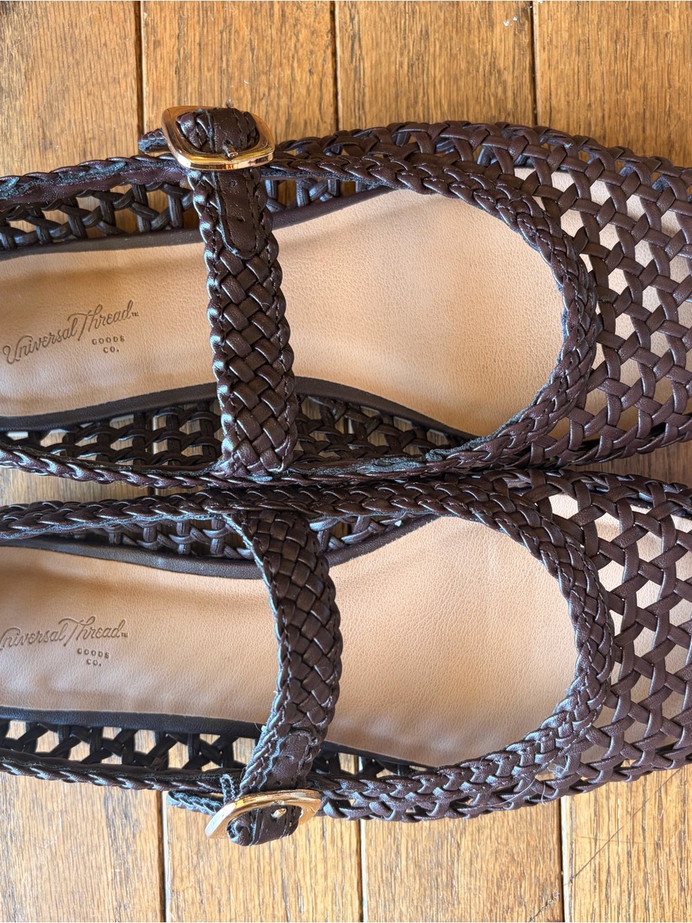 Universal Thread Brown Woven Mary Jane Flats – Size 7.5